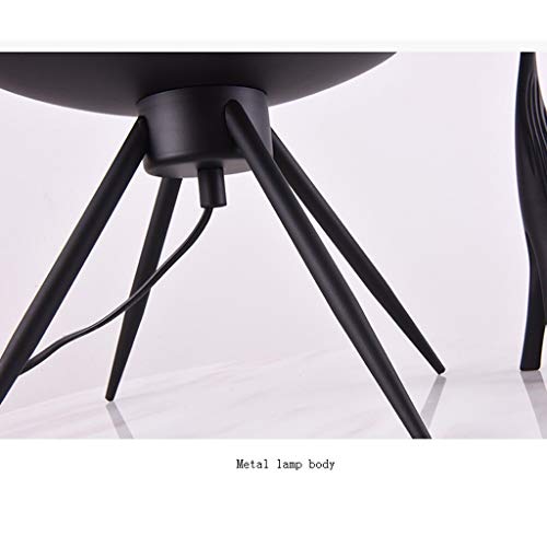 Lámparas de mesa y mesilla de noche Lámpara de mesa de vidrio posmoderna europea Lámpara de mesita de dormitorio creativa Pantalla de vidrio Soporte de hierro Lámpara de mesa de lectura Lámparas de es