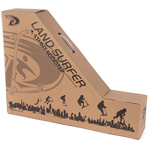 Land Surfer- Patinete de trucos y saltos, Negro / Llama