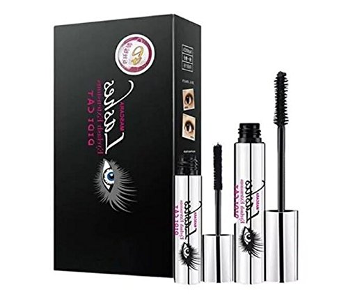 LanLan 2 unids/Pack 4D Rimel Impermeable de Doble Cabeza, Dense Silk Fiber Waterproof máscara de pestañas, Alargar Natural Curl de Regalo