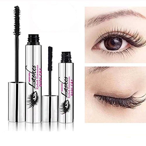 LanLan 2 unids/Pack 4D Rimel Impermeable de Doble Cabeza, Dense Silk Fiber Waterproof máscara de pestañas, Alargar Natural Curl de Regalo