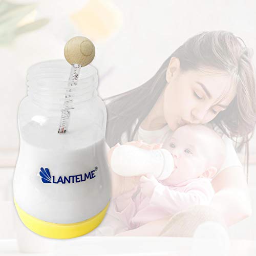 Lantelme 2 piezas de termómetro de biberón Juego de biberones de comida Placa para bebés Termómetro de cristal analógico 6773