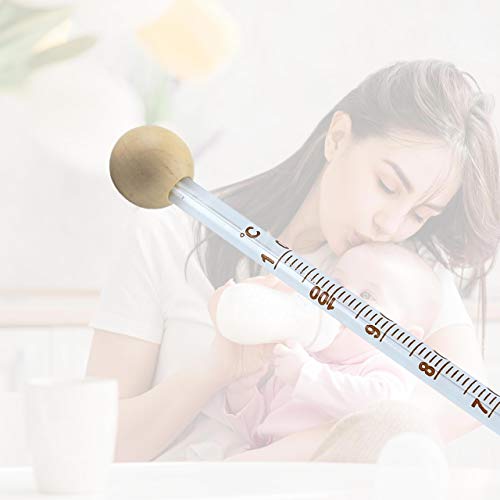 Lantelme 2 piezas de termómetro de biberón Juego de biberones de comida Placa para bebés Termómetro de cristal analógico 6773
