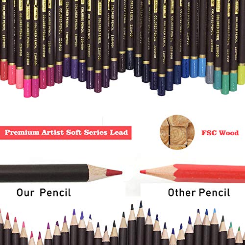 Lápices de Colores,lapiz de madera,Materiales para Dibujo Artistico,Kit de Dibujar y Pintura para Niños-Set de 75 lápices de Colores Mejores lápices para Colorear para Artistas,Estudiantes y Adultos