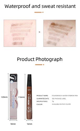Lapiz de Cejas 2020 nueva colección, Waterproof Cuatro 4 Puntas Tattoo Eyebrow Larga duración Gel Para Maquillaje de Ojos KIT COLORES COMBINADOS (Marrón)