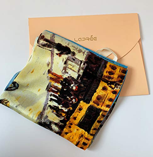 laprée - Bufanda de Seda Cuadrada Reproducción de la Pintura Pont Neuf por Pierre-Auguste Renoir