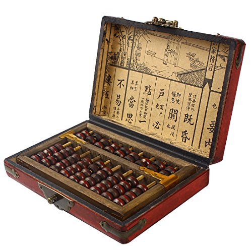 Larcele Tratamiento de Envejecimiento Vintage Bead de Madera Laca Aritmética Ábaco Suministros Escolares para Niños SP-01