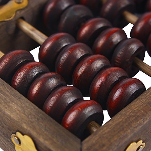 Larcele Tratamiento de Envejecimiento Vintage Bead de Madera Laca Aritmética Ábaco Suministros Escolares para Niños SP-01