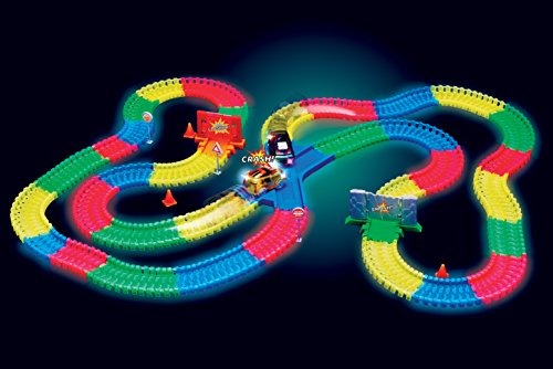 Las Ofertas de la Tele Magic Tracks CRASH: el circuito modulable que brilla en la oscuridad. Ahora con cruces, muros y señales de tráfico