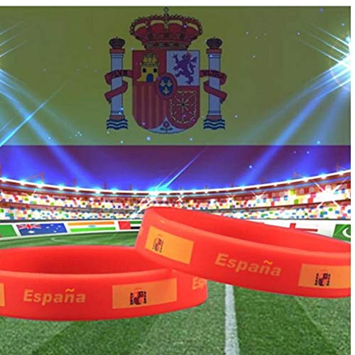 Las Pulseras De Silicona Pulseras con La Bandera Nacional Y del Escudo De Armas del Emblema para Hombres Y Mujeres España