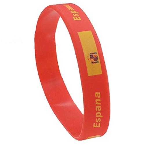 Las Pulseras De Silicona Pulseras con La Bandera Nacional Y del Escudo De Armas del Emblema para Hombres Y Mujeres España