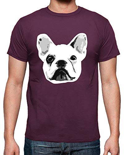 latostadora - Camiseta Bulldog Frances para Hombre Burdeos M