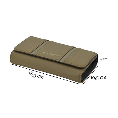 Laura Biagiotti Cartera para mujer en eco piel de PU con soporte de tarjetas y caja de regalo Marrón claro -