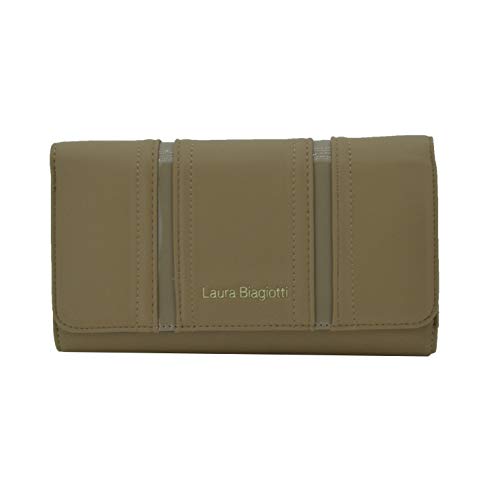 Laura Biagiotti Cartera para mujer en eco piel de PU con soporte de tarjetas y caja de regalo Marrón claro -