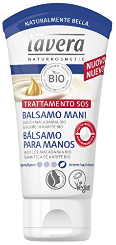 Lavera Bálsamo para Manos Cuidado con Aceite de Almendras bio y Manteca de Cacao - vegano - cosméticos naturales 100% certificados - cuidado de la piel - 4 Recipientes de 50 ml