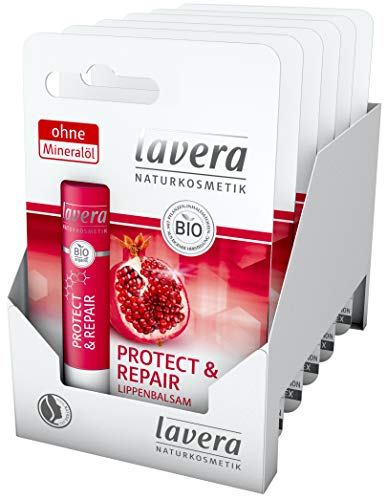 lavera Protect & Repair Labios Bálsamo ∙ Vegan ∙ bio Planta Agentes Natural cosmético Natural & innovadora labio Cuidado 6 Pack (6 x 1 pieza)