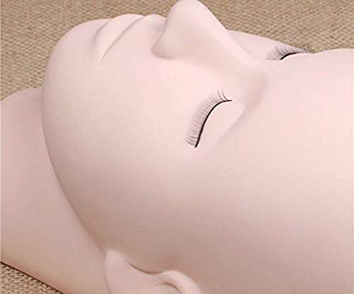 Lawei 2 unidades de maniquí de goma para práctica de entrenamiento, cosmética, cabeza para pestañas y masaje