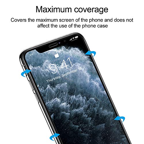 laxikoo Protector Pantalla para iPhone 11 Pro MAX, [3 Piezas] Cristal Templado iPhone XS MAX [Cobertura Completa] [Marco Instalación Fácil] [9H Dureza] Vidrio Templado iPhone 11 Pro MAX/XS MAX -6.5''