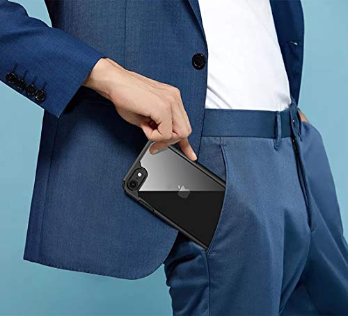 LAYJOY Funda iPhone SE 2020, iPhone 8, Funda iPhone 7, Carcasa Ligera Bumper Silicona Suave Negro TPU y Transparente Duro PC Case Anti-Arañazos, Anti-Golpes Caso Cover (4.7 Pulgadas)