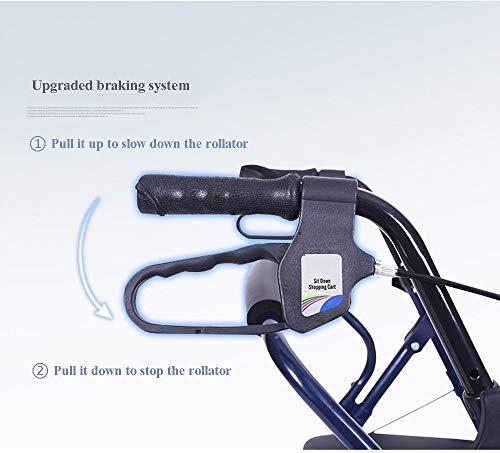 LAZ Silla de ruedas plegable Walker Transporte Cátedra antideslizante de peso ligero balanceo Rollators Combo viaje aleación de aluminio ajustable for trabajo pesado