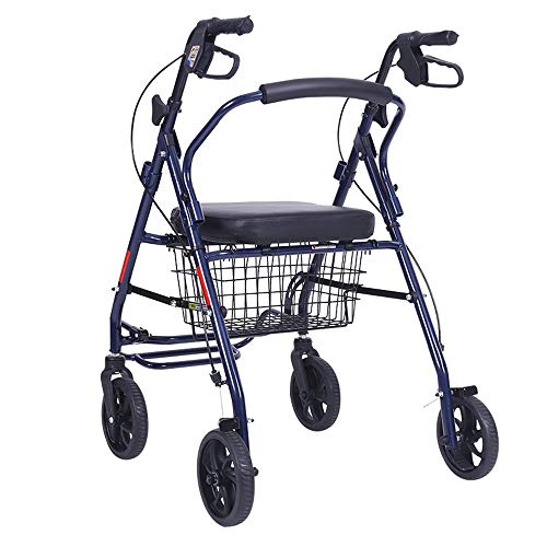 LAZ Silla de ruedas plegable Walker Transporte Cátedra antideslizante de peso ligero balanceo Rollators Combo viaje aleación de aluminio ajustable for trabajo pesado