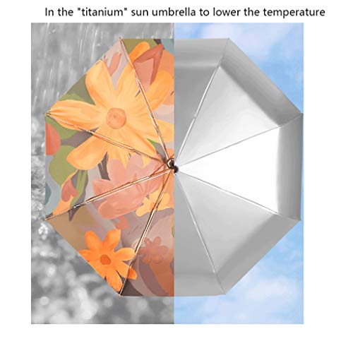 LCM Protección UPF50 + Paraguas Sun Anti-Ultravioleta Paraguas de Sol Retro Doble del Paraguas de Tela Plegable Paraguas de Hombres y Mujeres