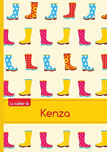 Le cahier de Kenza - Blanc, 96p, A5 - Bottes de pluie (Tout âge)