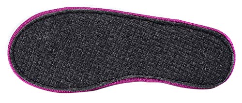 Le Clare Alice Dublín - Pantufla Invierno Mujer Modelo Bailarina de Lana Cotta con Plantilla Interna y Moño de Lana de Cuadros Fucsia - Color Fucsia - tamaño 40