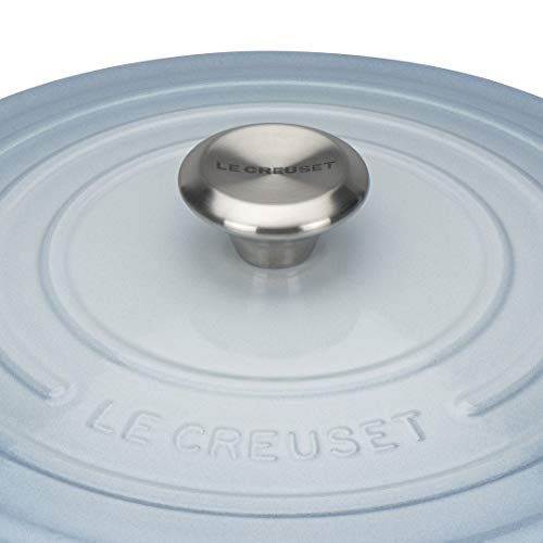 Le Creuset Evolution Cocotte con Tapa, Redonda, Todas Las Fuentes de Calor Incl. inducción, 3,3 l, Hierro Fundido, Azul(Coastal), 22 cm