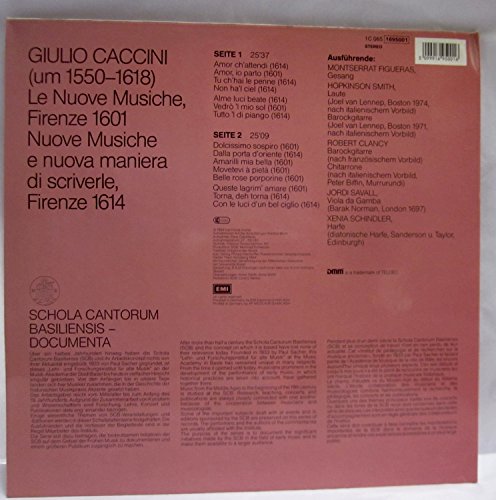 Le Nuove Musiche, Firenze 1601 - Nuove Musiche e nuova maniera di scriverle, Firenze 1614 (Deutsche Harmonia Mundi, 1984) Schola Cantorum Brasiliensis [LP VINYL SCHALLPLATTE]