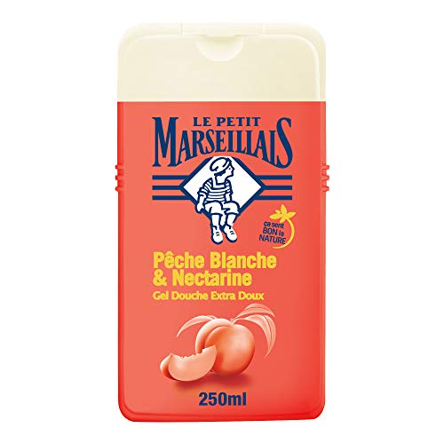 Le Petit Marseillais, Gel de ducha extra suaves con melocotón blanco y nectarina, 250 ml