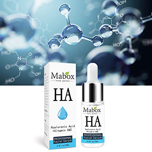 Lebeaut Mabox Naturals Suero de ácido hialurónico para la piel Vitamina C&E Suero Antiedad Hidratante Cuidado de la piel Tratamiento reafirmante Hidratante blanqueador