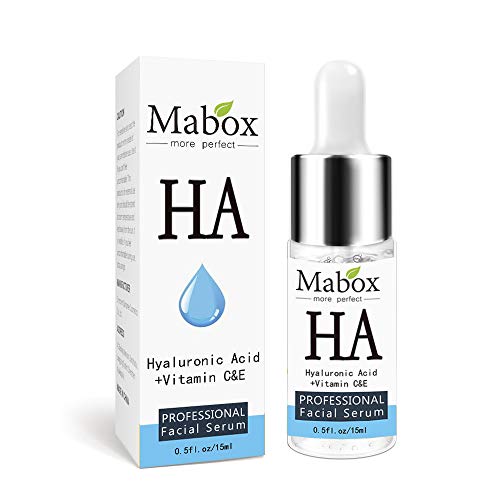 Lebeaut Mabox Naturals Suero de ácido hialurónico para la piel Vitamina C&E Suero Antiedad Hidratante Cuidado de la piel Tratamiento reafirmante Hidratante blanqueador