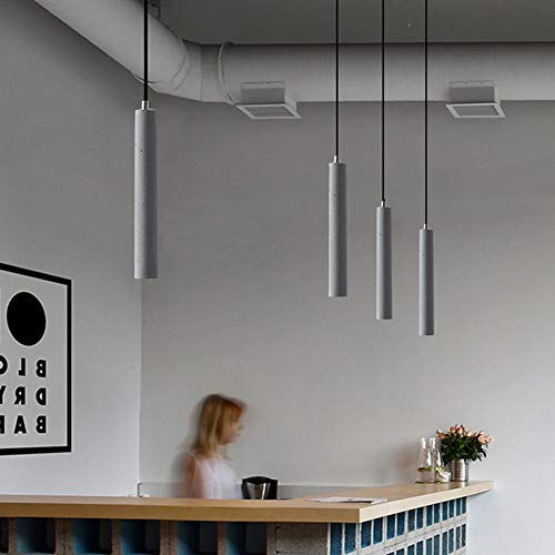 LED blanco cálido retro mesa de comedor lámpara colgante ajustable en altura cemento cemento cilindro comedor protección para los ojos pasillo veranda cabecera villa hotel cafetería droplight 6*30cm