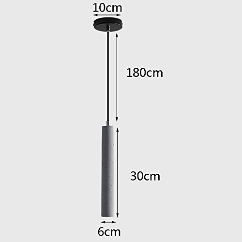LED blanco cálido retro mesa de comedor lámpara colgante ajustable en altura cemento cemento cilindro comedor protección para los ojos pasillo veranda cabecera villa hotel cafetería droplight 6*30cm