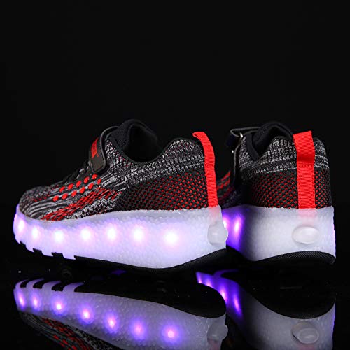 Led Lights USB Charger Shoes with Double Wheels for Small Boys and Girls Skateboarding Footwear Outdoor Sports Glowing Outdoors Sport Sneakers