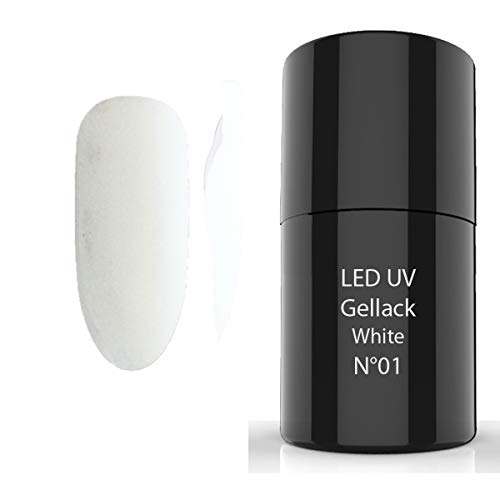 LED-UV Nail Polish Gel SET N° 10 - Esmalte en gel, 1x N°01 White - 1x N°17 Muddy Biscuit - 1x N°46 Black Angel