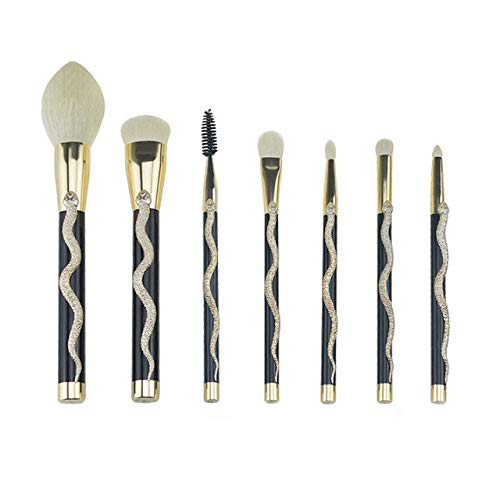 LEDADIE Make-up Pinsel 7 / 10Pcs Snake Pattern LEDADIE Brush Set maquiagem Big Concealer Contour Eye Shadow Cosmetics Brushes Blushing Blending Brush NA3-7pcs Gold