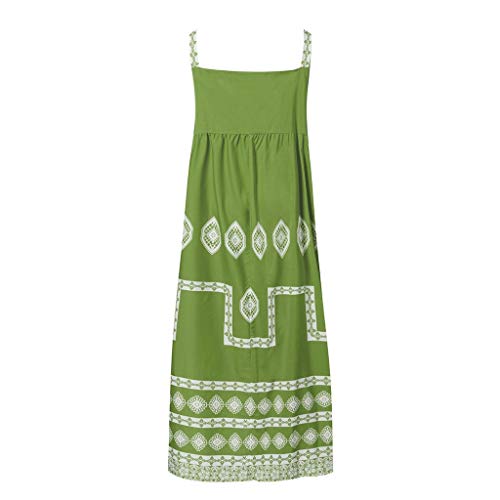 LEEDY Vestido de playa con estampado bohemio para mujer, de verano, con correa