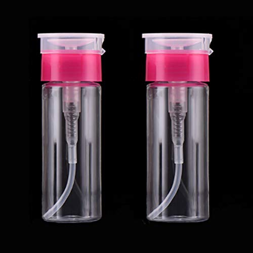 Leevia - Pack de 2 dispensadores de quitaesmalte. Botella vacía de plástico transparente