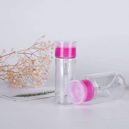 Leevia - Pack de 2 dispensadores de quitaesmalte. Botella vacía de plástico transparente