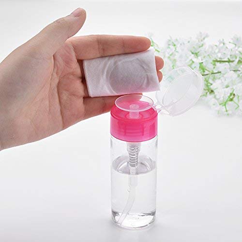 Leevia - Pack de 2 dispensadores de quitaesmalte. Botella vacía de plástico transparente