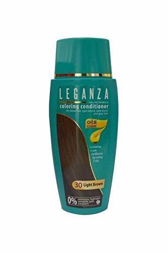 Leganza, tinte Bálsamo para cabello sin ammoniaque color marrón claro N30, 7 aceites naturales.