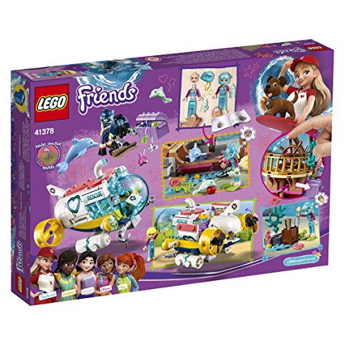 LEGO Friends - Misión de Rescate: Delfines Nuevo set de construcción de juguete de Barco Hundido y Robot Submarino Busca Tesoros (41378)