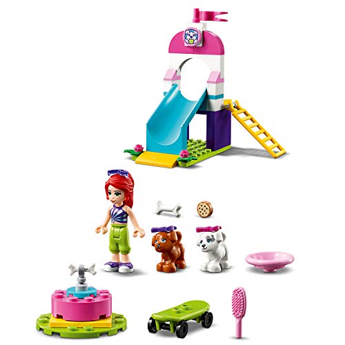 LEGO Friends - Parque para Cachorros, Set de Construcción a Partir de 4 Años, Incluye Mini Muñeca de Mia, dos Perros, un Tobogán, un Monopatín y un Tiovivo (41396)