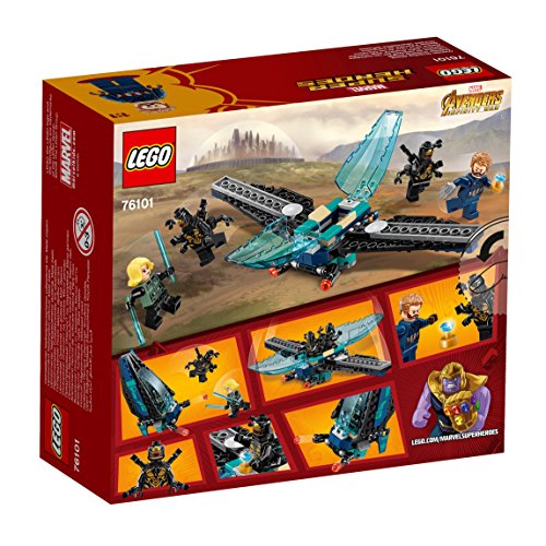 LEGO Super Heroes Ataque de la nave de los Outriders, set de construcción de juguete para recrear las aventuras de los Vengadores, incluye minifiguras de la Viuda Negra y de Capitán America (76101)