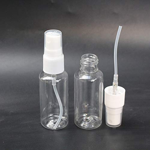 Leisial 5pcs Transparente Botella de Spray Plástico Blanco Botes Botella de Pulverizacion Vacíos para Perfume Chanmpú Botella Cosmetica para Accesorios de Viaje - 20ml