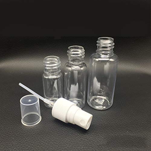 Leisial 5pcs Transparente Botella de Spray Plástico Blanco Botes Botella de Pulverizacion Vacíos para Perfume Chanmpú Botella Cosmetica para Accesorios de Viaje - 20ml