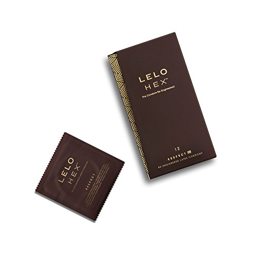 LELO HEX Respect XL: Condones de Talla Grande con Estructura Hexagonal Única. Pack de 12 Condones Lubricados, Finos y Resistentes