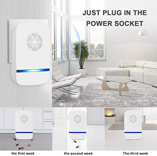 LEMENG Repelente Ultrasónico de Plagas -2020 Ahuyentador de Ratones Ultrasonidos - Repelente Ultrasónico Mosquitos Cucarachas - Antimosquitos Eléctrico Insectos Ratas Moscas Arañas Hormigas