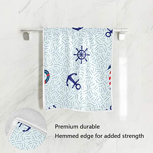 LENNEL Multipropósito para baño Cocina Hotel Gimnasio Playa Toalla Deportiva Decoración para el hogar Ancla de velero Suave Aro Salvavidas Único 30 x 15 Pulgadas
